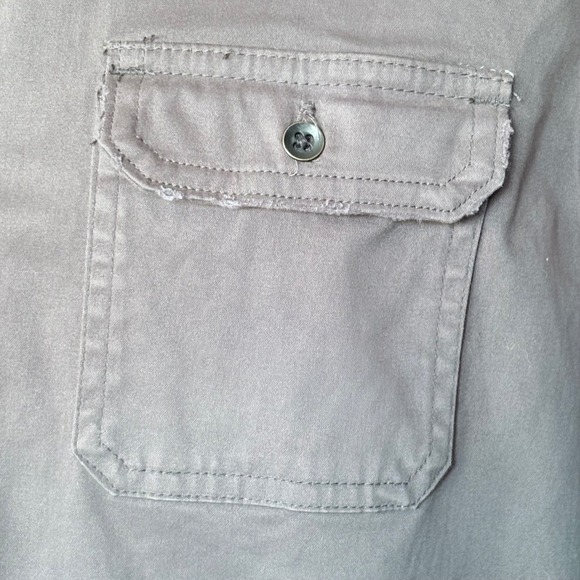 AllSaints Bryant Utility Work Shirt | Size M | Dark Gray 100% Cotton Stretch - Picture 5 of 7